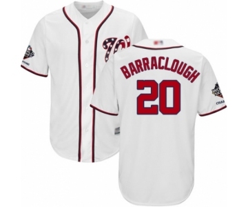 Men's Washington Nationals #20 Kyle Barraclough Replica White Home Cool Base 2019 World Series Champions Baseball Jersey