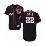 Men's Washington Nationals #22 Juan Soto Navy Blue Alternate Flex Base Authentic Collection 2019 World Series Bound Baseball Jersey