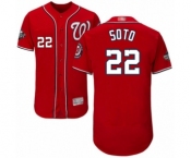 Men's Washington Nationals #22 Juan Soto Red Alternate Flex Base Authentic Collection 2019 World Series Bound Baseball Jersey