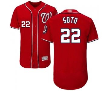 Men's Washington Nationals #22 Juan Soto Red Alternate Flex Base Authentic Collection Baseball Jersey