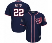 Men's Washington Nationals #22 Juan Soto Replica Navy Blue Alternate 2 Cool Base 2019 World Series Bound Baseball Jersey