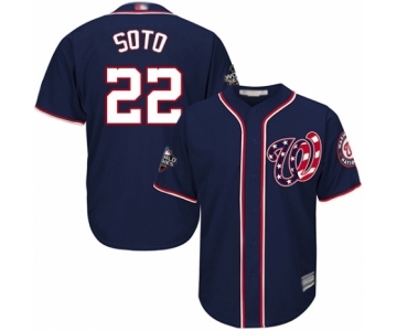 Men's Washington Nationals #22 Juan Soto Replica Navy Blue Alternate 2 Cool Base 2019 World Series Bound Baseball Jersey