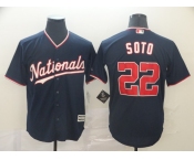 Men's Washington Nationals #22 Juan Soto Replica Navy Blue Alternate 3 Cool Base Baseball Jersey