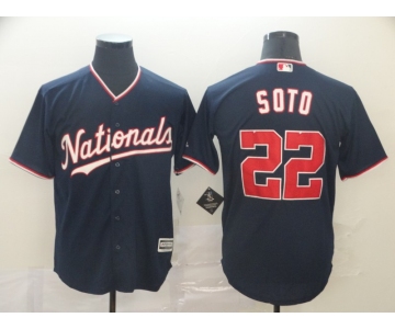 Men's Washington Nationals #22 Juan Soto Replica Navy Blue Alternate 3 Cool Base Baseball Jersey