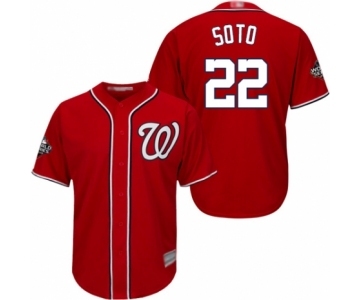 Men's Washington Nationals #22 Juan Soto Replica Red Alternate 1 Cool Base 2019 World Series Bound Baseball Jersey