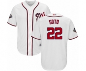 Men's Washington Nationals #22 Juan Soto Replica White Home Cool Base 2019 World Series Bound Baseball Jersey