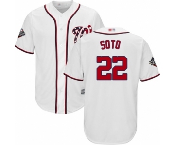 Men's Washington Nationals #22 Juan Soto Replica White Home Cool Base 2019 World Series Bound Baseball Jersey