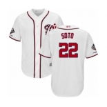 Men's Washington Nationals #22 Juan Soto Replica White Home Cool Base 2019 World Series Champions Baseball Jersey