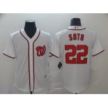 Men's Washington Nationals #22 Juan Soto Replica white Alternate 2 Cool Base Baseball Jersey