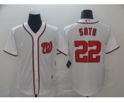 Men's Washington Nationals #22 Juan Soto Replica white Alternate 2 Cool Base Baseball Jersey