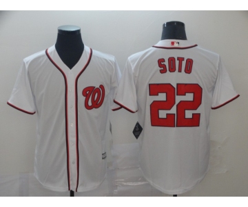 Men's Washington Nationals #22 Juan Soto Replica white Alternate 2 Cool Base Baseball Jersey