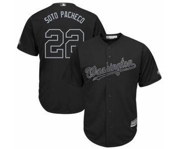 Men's Washington Nationals #22 Juan Soto Soto Pacheco Authentic Black 2019 Players Weekend Baseball Jersey