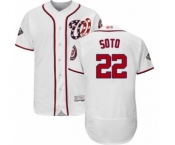 Men's Washington Nationals #22 Juan Soto White Home Flex Base Authentic Collection 2019 World Series Bound Baseball Jersey