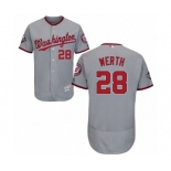 Men's Washington Nationals #28 Jayson Werth Grey Road Flex Base Authentic Collection 2019 World Series Bound Baseball Jersey