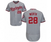 Men's Washington Nationals #28 Jayson Werth Grey Road Flex Base Authentic Collection 2019 World Series Champions Baseball Jersey