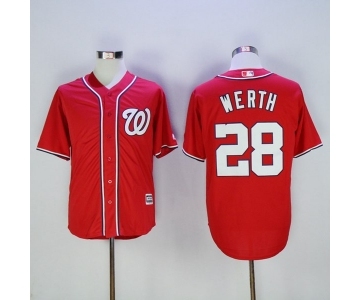 Men's Washington Nationals #28 Jayson Werth Majestic Scarlet Cool Base Player Jersey