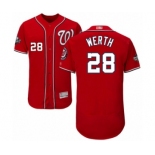 Men's Washington Nationals #28 Jayson Werth Red Alternate Flex Base Authentic Collection 2019 World Series Bound Baseball Jersey