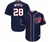 Men's Washington Nationals #28 Jayson Werth Replica Navy Blue Alternate 2 Cool Base 2019 World Series Champions Baseball Jersey