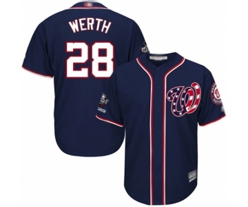 Men's Washington Nationals #28 Jayson Werth Replica Navy Blue Alternate 2 Cool Base 2019 World Series Champions Baseball Jersey