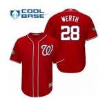 Men's Washington Nationals #28 Jayson Werth Replica Red Alternate 1 Cool Base 2019 World Series Bound Baseball Jersey