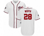 Men's Washington Nationals #28 Jayson Werth Replica White Home Cool Base 2019 World Series Bound Baseball Jersey