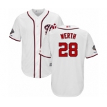 Men's Washington Nationals #28 Jayson Werth Replica White Home Cool Base 2019 World Series Champions Baseball Jersey