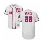 Men's Washington Nationals #28 Jayson Werth White Home Flex Base Authentic Collection 2019 World Series Bound Baseball Jersey