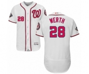 Men's Washington Nationals #28 Jayson Werth White Home Flex Base Authentic Collection 2019 World Series Bound Baseball Jersey