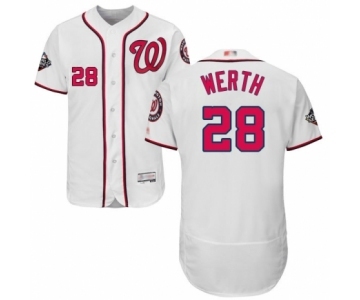 Men's Washington Nationals #28 Jayson Werth White Home Flex Base Authentic Collection 2019 World Series Bound Baseball Jersey