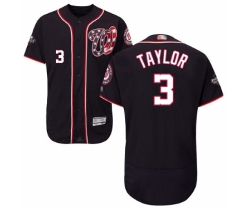 Men's Washington Nationals #3 Michael Taylor Navy Blue Alternate Flex Base Authentic Collection 2019 World Series Bound Baseball Jersey