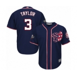 Men's Washington Nationals #3 Michael Taylor Replica Navy Blue Alternate 2 Cool Base 2019 World Series Bound Baseball Jersey