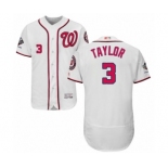 Men's Washington Nationals #3 Michael Taylor White Home Flex Base Authentic Collection 2019 World Series Champions Baseball Jersey