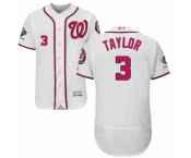 Men's Washington Nationals #3 Michael Taylor White Home Flex Base Authentic Collection 2019 World Series Champions Baseball Jersey