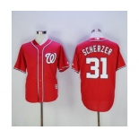 Men's Washington Nationals #31 Max Scherzer Majestic Red Cool Base Player Jersey