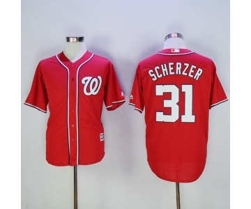 Men's Washington Nationals #31 Max Scherzer Majestic Red Cool Base Player Jersey