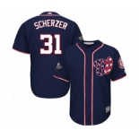 Men's Washington Nationals #31 Max Scherzer Replica Navy Blue Alternate 2 Cool Base 2019 World Series Bound Baseball Jersey