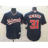 Men's Washington Nationals #31 Max Scherzer Replica Navy Blue Alternate 3 Cool Base Baseball Jersey