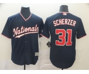 Men's Washington Nationals #31 Max Scherzer Replica Navy Blue Alternate 3 Cool Base Baseball Jersey