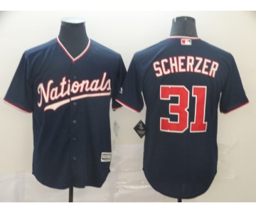 Men's Washington Nationals #31 Max Scherzer Replica Navy Blue Alternate 3 Cool Base Baseball Jersey