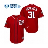 Men's Washington Nationals #31 Max Scherzer Replica Red Alternate 1 Cool Base 2019 World Series Bound Baseball Jersey