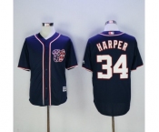 Men's Washington Nationals #34 Bryce Harper Majestic Blue Cool Base Player Jersey