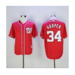 Men's Washington Nationals #34 Bryce Harper Majestic Red Cool Base Player Jersey