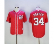 Men's Washington Nationals #34 Bryce Harper Majestic Red Cool Base Player Jersey