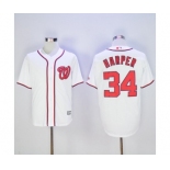 Men's Washington Nationals #34 Bryce Harper Majestic White Cool Base Player Jersey