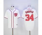 Men's Washington Nationals #34 Bryce Harper Majestic White Cool Base Player Jersey