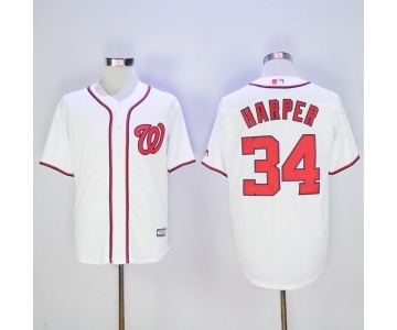 Men's Washington Nationals #34 Bryce Harper Majestic White Cool Base Player Jersey