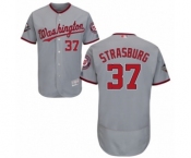 Men's Washington Nationals #37 Stephen Strasburg Grey Road Flex Base Authentic Collection 2019 World Series Bound Baseball Jersey