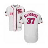 Men's Washington Nationals #37 Stephen Strasburg White Home Flex Base Authentic Collection 2019 World Series Bound Baseball Jersey