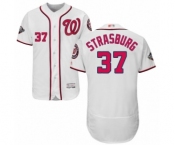 Men's Washington Nationals #37 Stephen Strasburg White Home Flex Base Authentic Collection 2019 World Series Bound Baseball Jersey