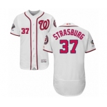 Men's Washington Nationals #37 Stephen Strasburg White Home Flex Base Authentic Collection 2019 World Series Champions Baseball Jersey